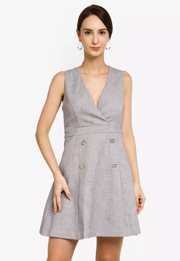 Buy Hopeshow V-Neck Sleeveless Mini Dress 2023 Online | ZALORA Singapore