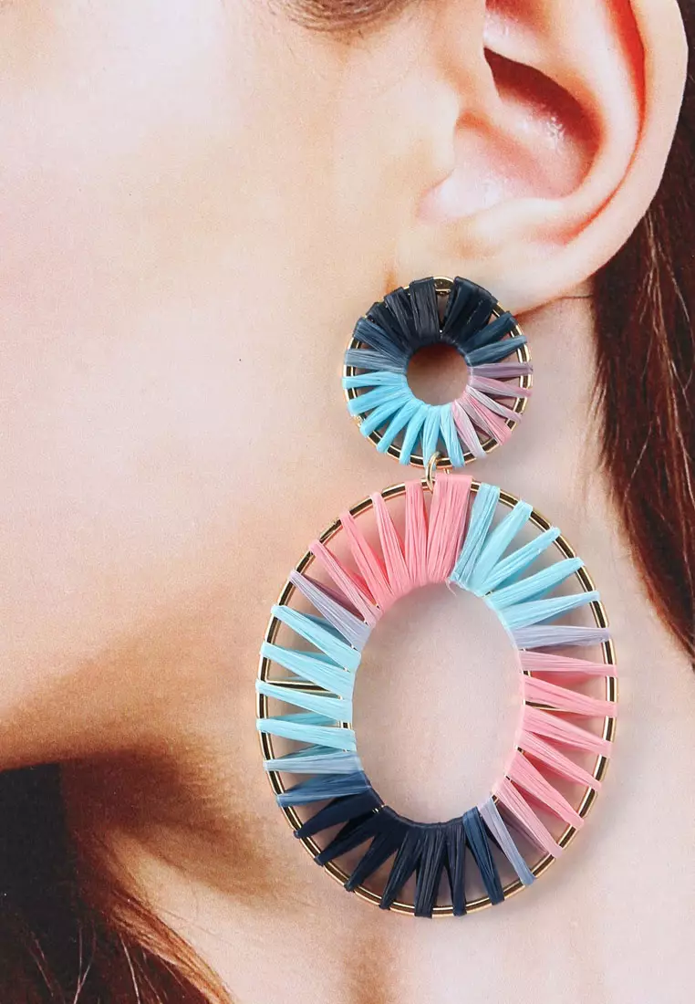 Raffia statement earrings cheap
