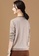 A-IN GIRLS beige Simple Lace Stitching Round Neck Sweater 4AF02AACF38718GS_2