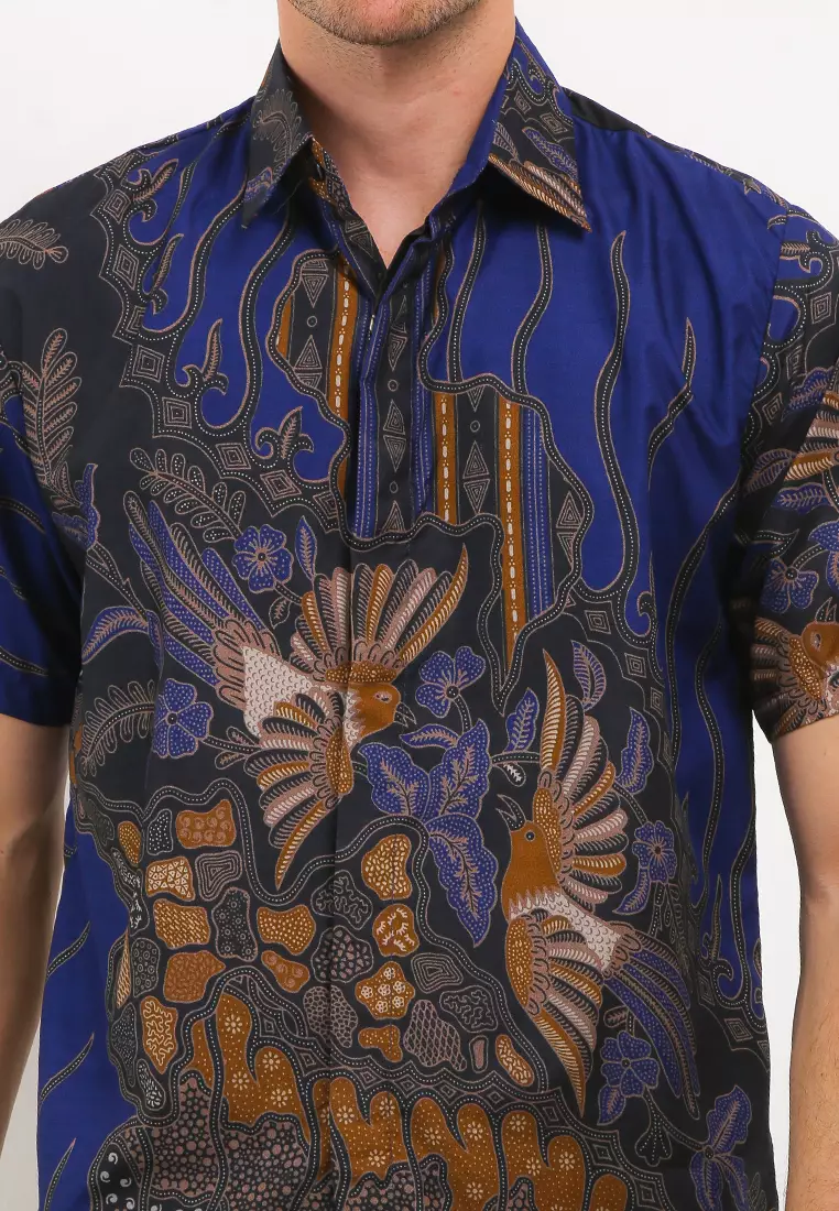 Kenari Kemeja Batik Exclusive Premium Pria Casual Modern Lengan Pendek