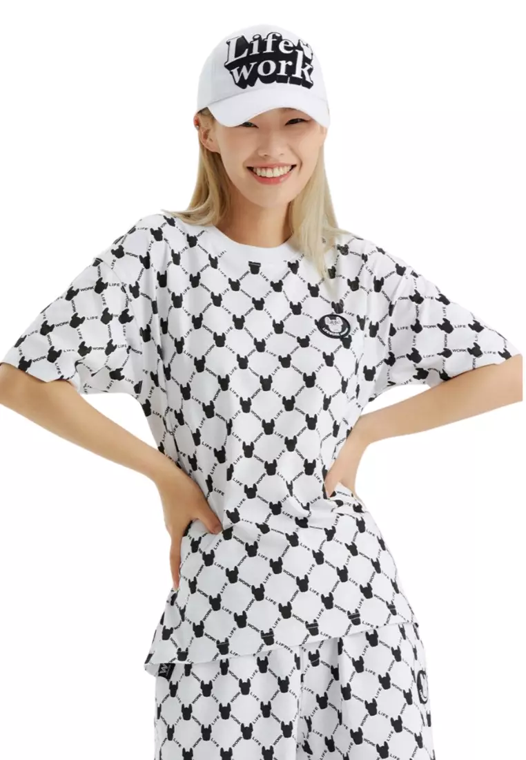 Monogram Pattern Short Sleeve Tshirt - White