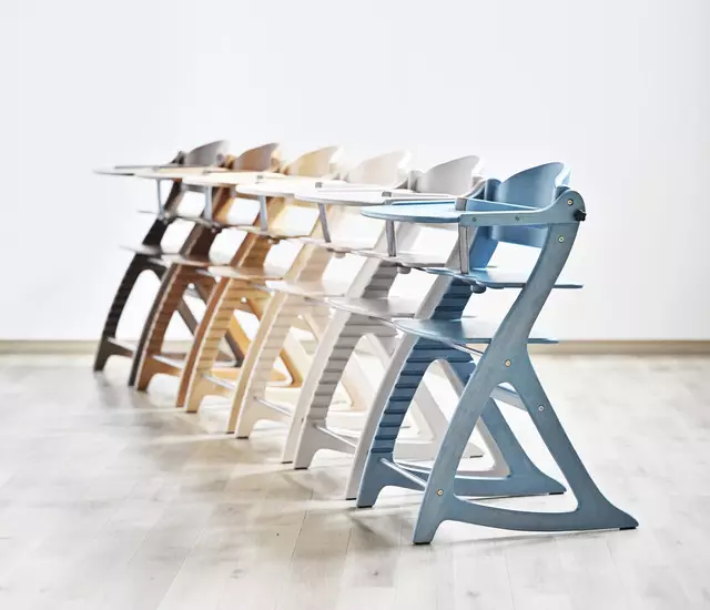 Yamatoya Sukusuku GL High Chair with Table and Guard Dark Brown- Kursi Makan Kayu Anak Bayi