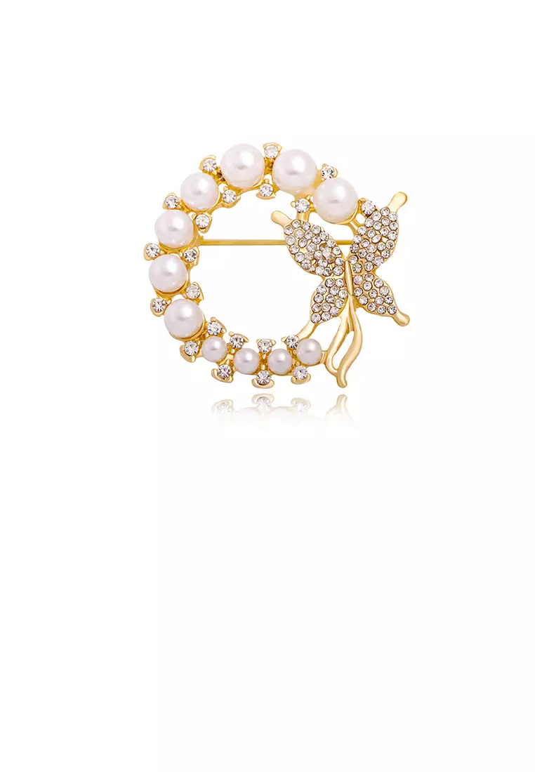 Gold best sale wreath brooch