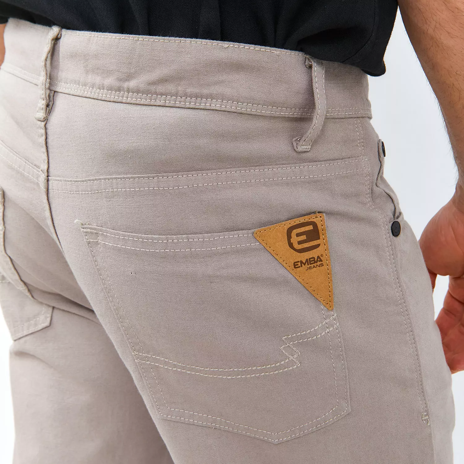 EMBA DENIM - Celana Panjang Pria Regular Fit Non Stretch Material Kanvas (Normal Size) Warna Light Brown - BS08.1