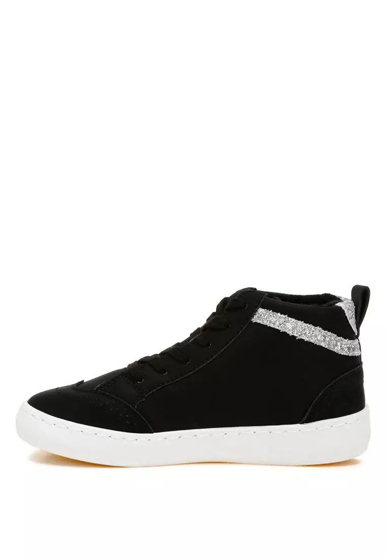 Star High Ankle Sneakers in Black