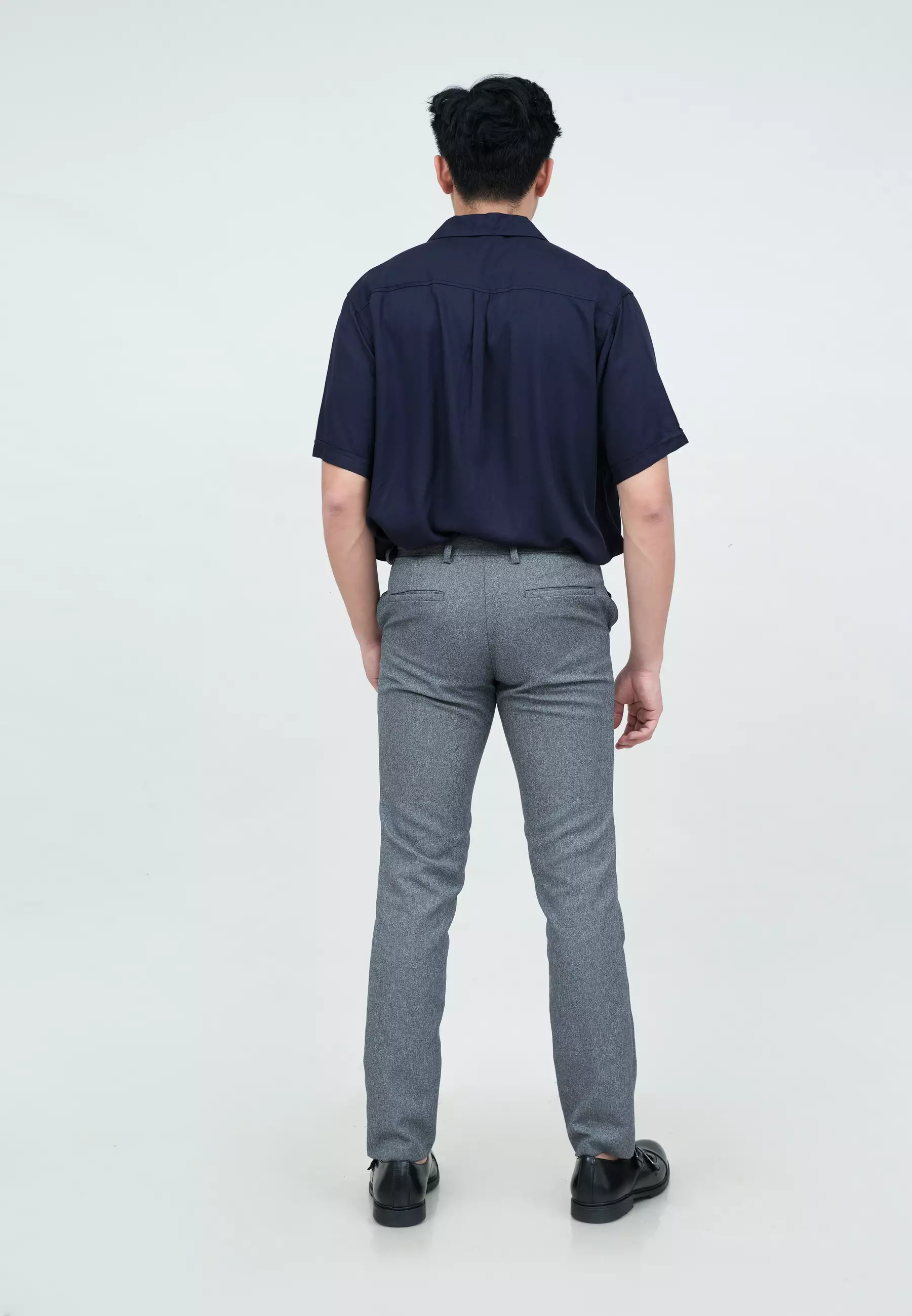 Houseofcuff Kemeja Bowling Lengan Pendek Rayon Shirt Navy