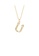 Glamorousky silver 925 Sterling Silver Plated Gold Fashion Simple Alphabet U Pendant with Necklace 7BC7AAC705C42EGS_1