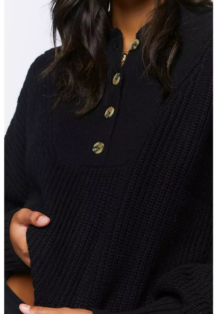 Buy FOREVER 21 Half-Button Ribbed Sweater 2024 Online | ZALORA Philippines