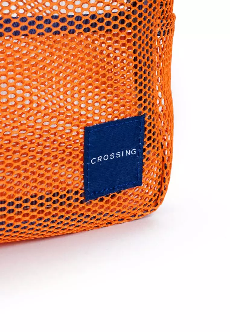 Crossing Jules Everywhere Mesh Pouch (Large) - Orange/Blue