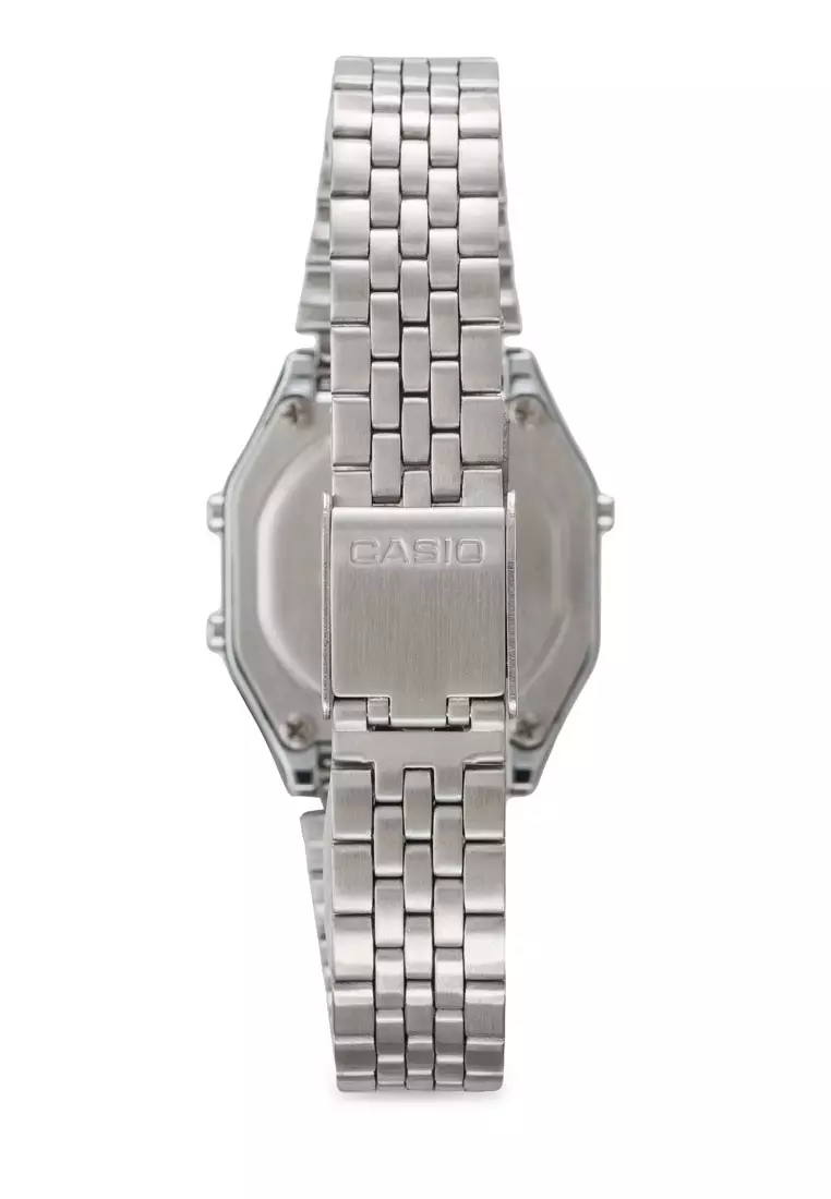 Casio Jam Tangan - Silver Black - Stainless Steel - LA680WA-1DF
