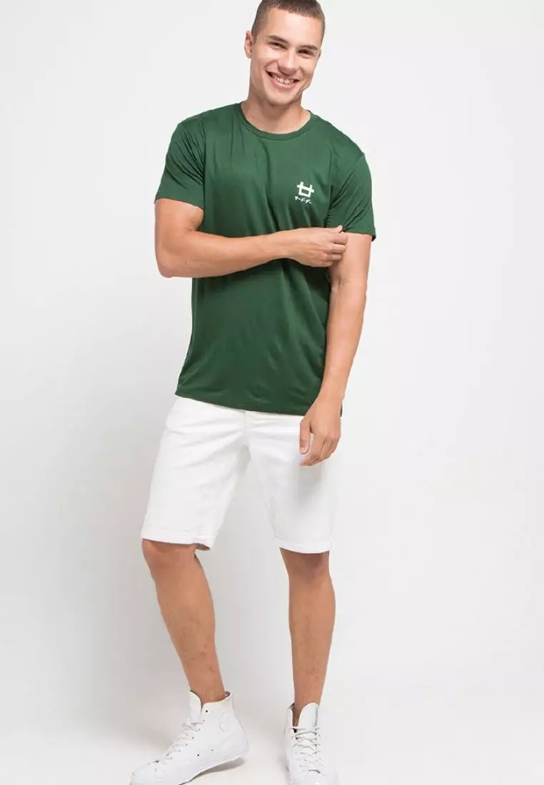 MTG68 logoicon dakir kaos pria simple jepang unisex hijau