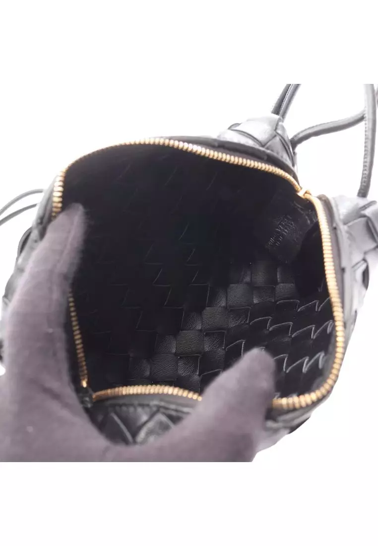Pre-Loved Bottega Veneta Mini Lambskin Intrecciato Loop Camera Bag