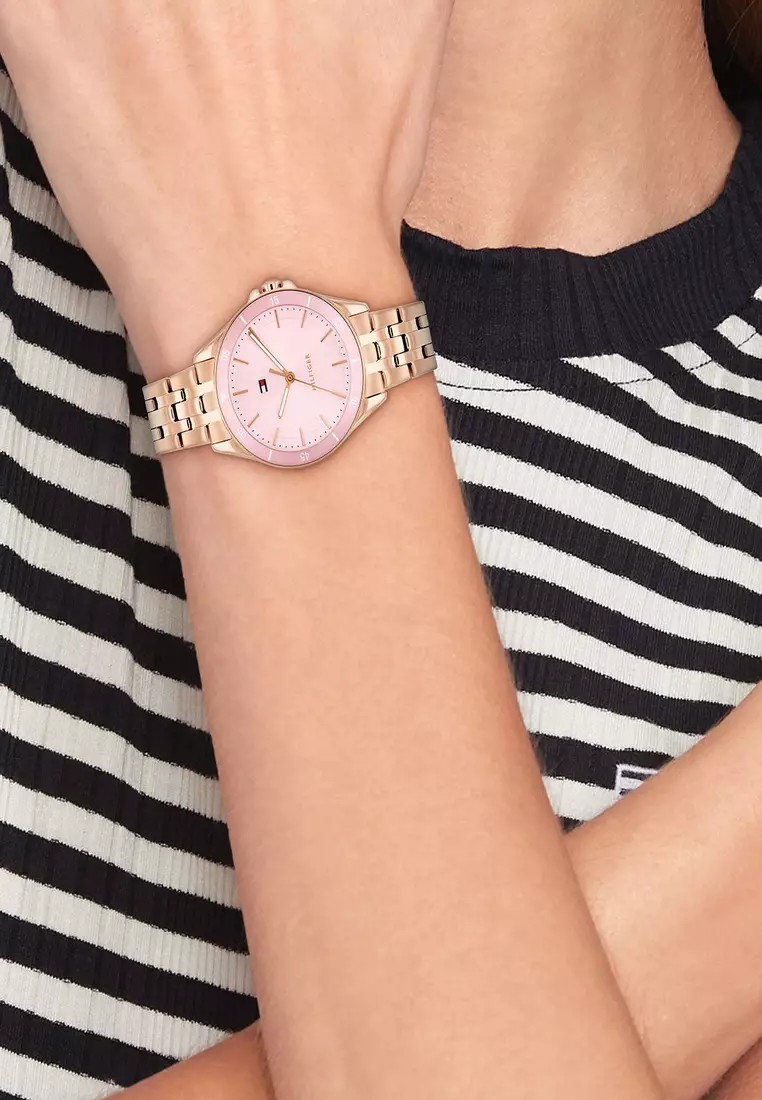 Women's Ionic Plated Rose Gold Steel Blush Dial Watch - TH1782893