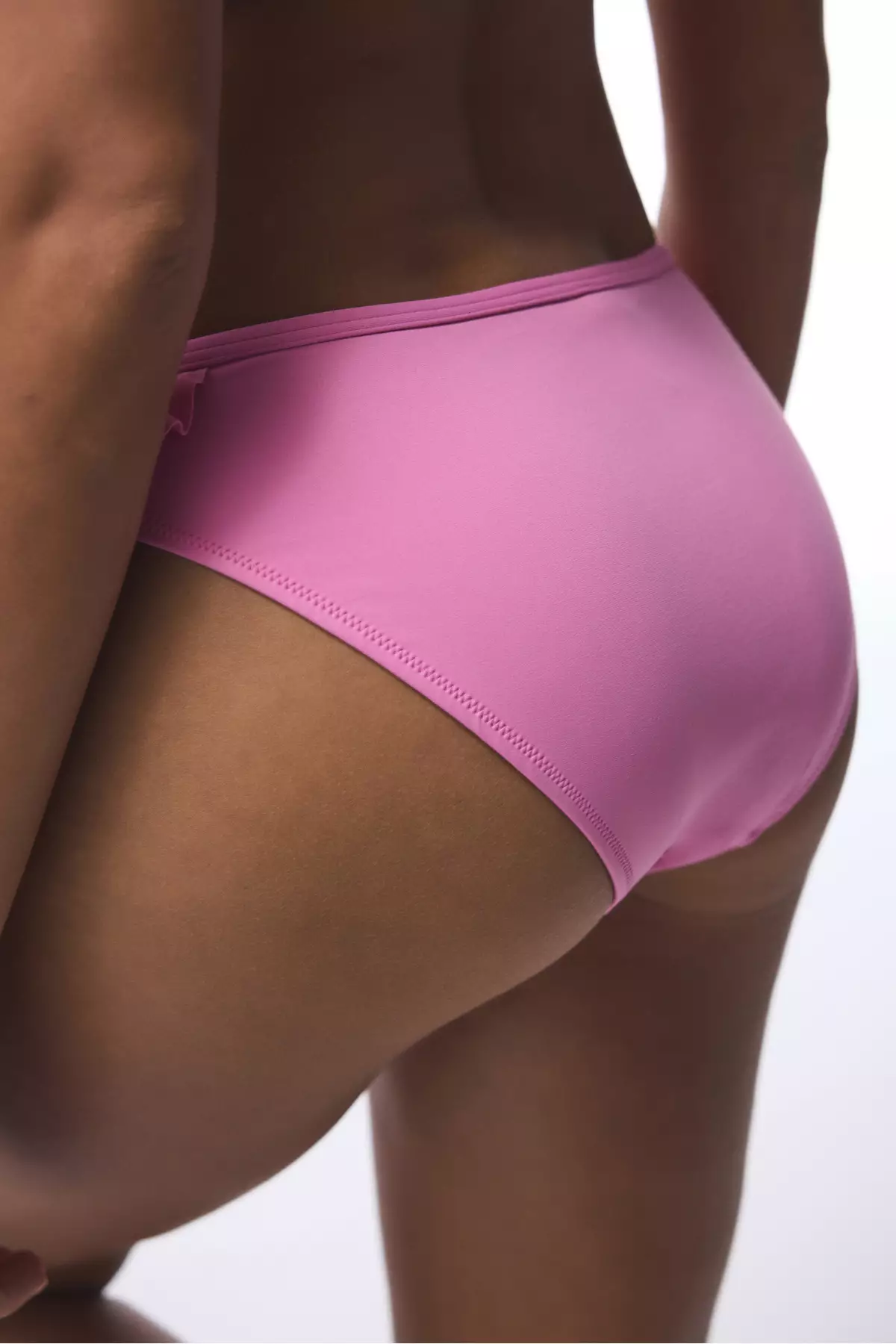 Pink Begonia Ruffled Bikini Bottom