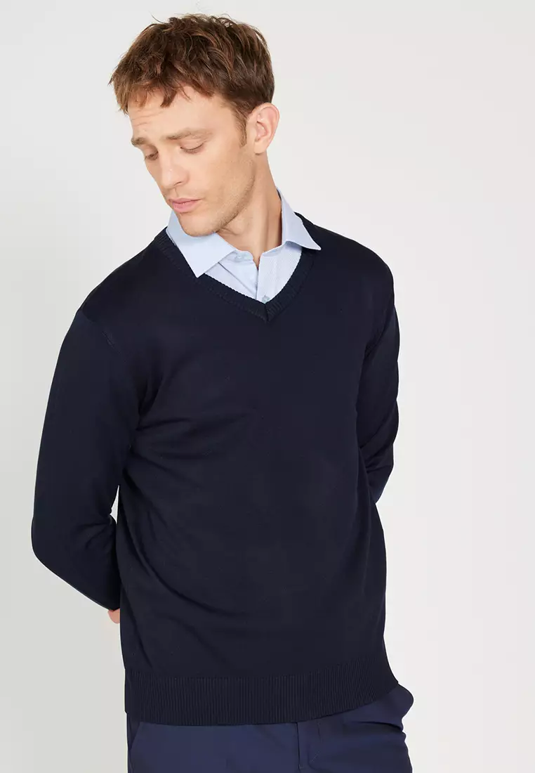V-Neck Knitwear Sweater