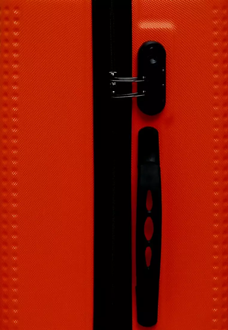 Isvara Tas Koper Hardcase One Set Unisex Large Compartment Suitcase Code Lock System Material ABS+PVC Coated ORIGINAL - Orange