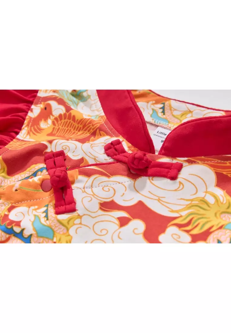 現貨 農曆新年龍鳳女童旗袍裙 嬰幼兒中國新年服裝