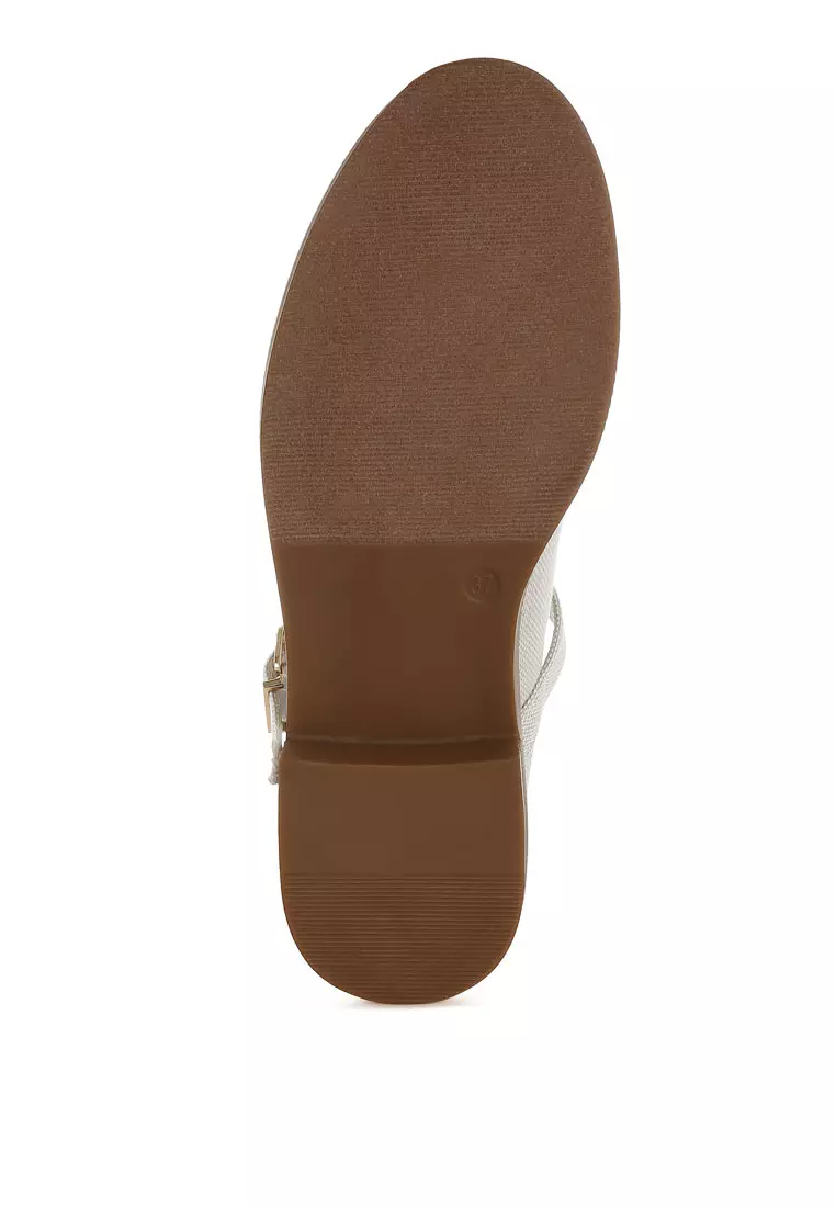 Canvas Mary Jane Shoes in Beige