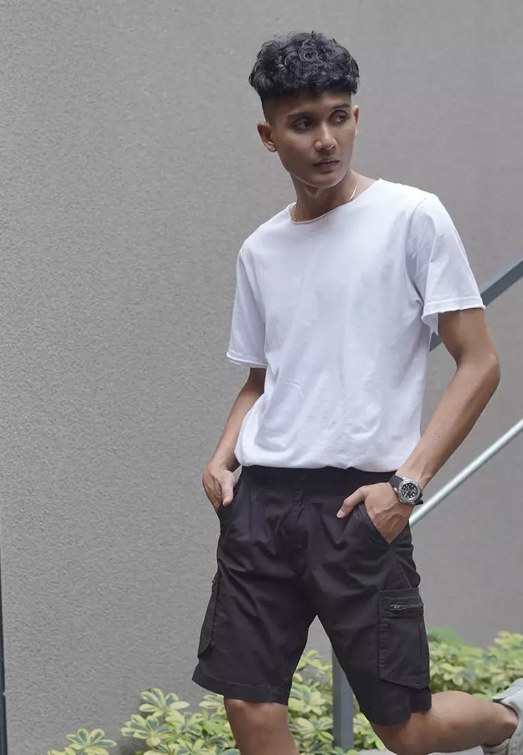 Celana Pendek Cargo Combat Cotton Stretch OXCON Short Pants Raven Black