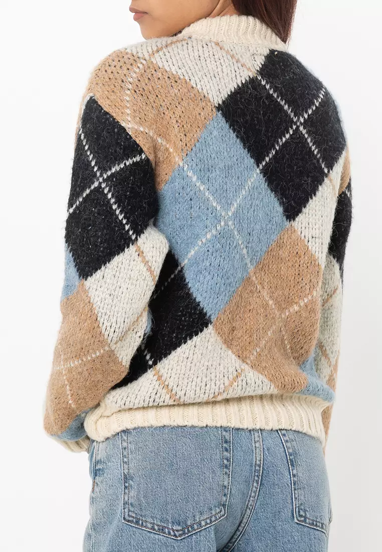 Boxy Pattern Knit Sweater