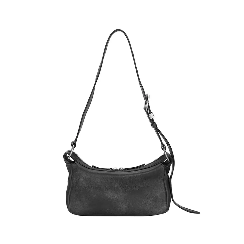 Outpocket Hobo Mini Bag Washed Black Two-Tone Brushed