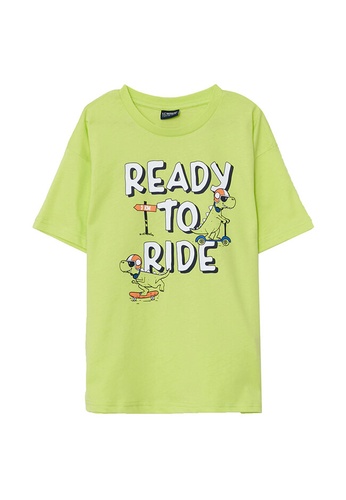 LC WAIKIKI green Crew Neck Printed Cotton Boys T-Shirt BB891KAC4812C5GS_1