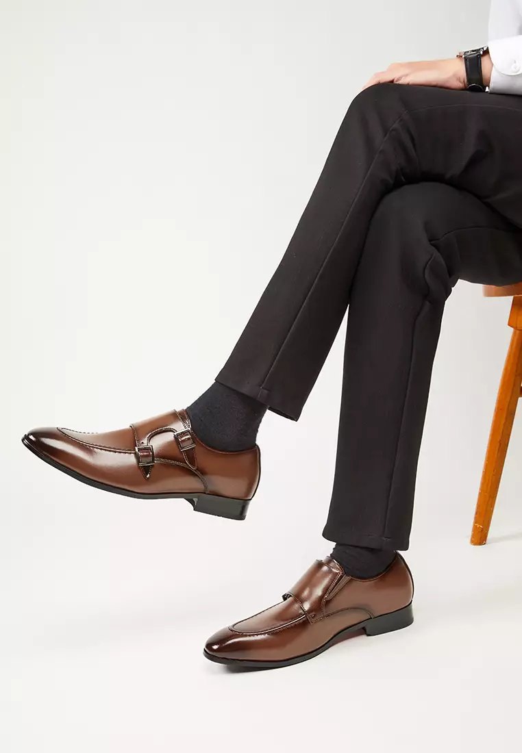Leather Monk Strap Shoes KB24315-3
