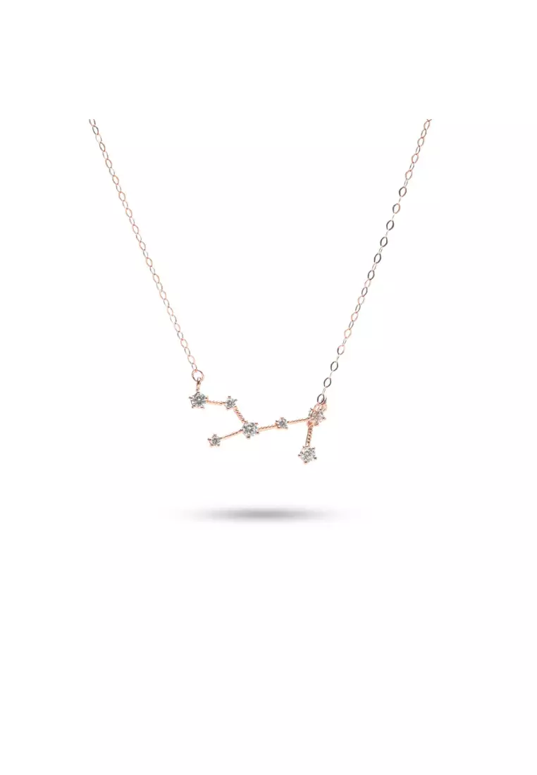Match The Stars Virgo Constellation Rose Gold Necklace with 925 Sterling Silver