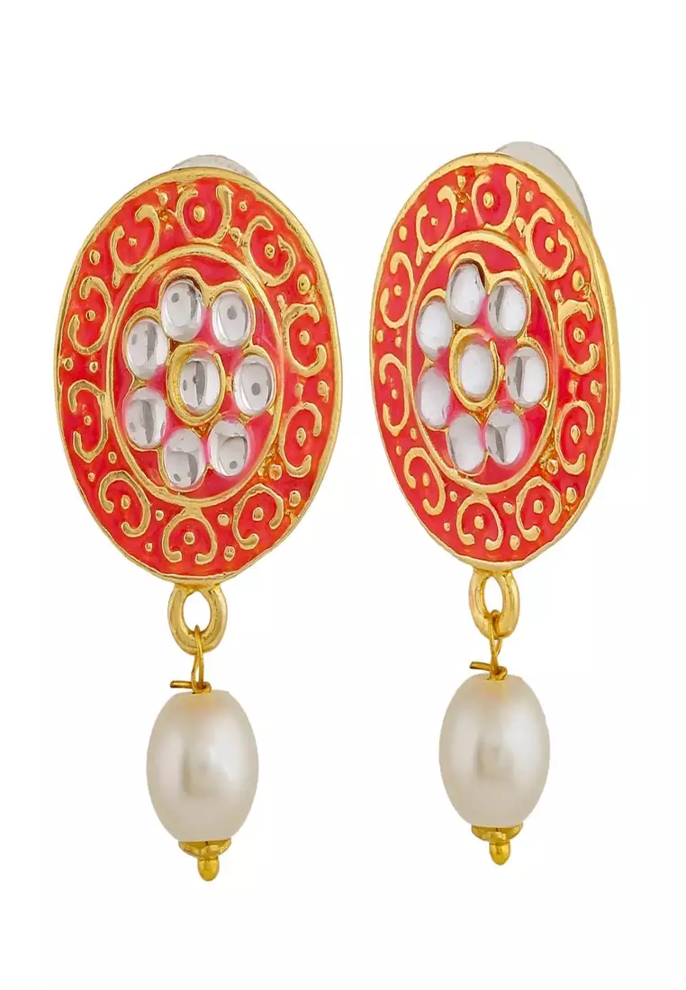 Meenakari clearance gold earrings