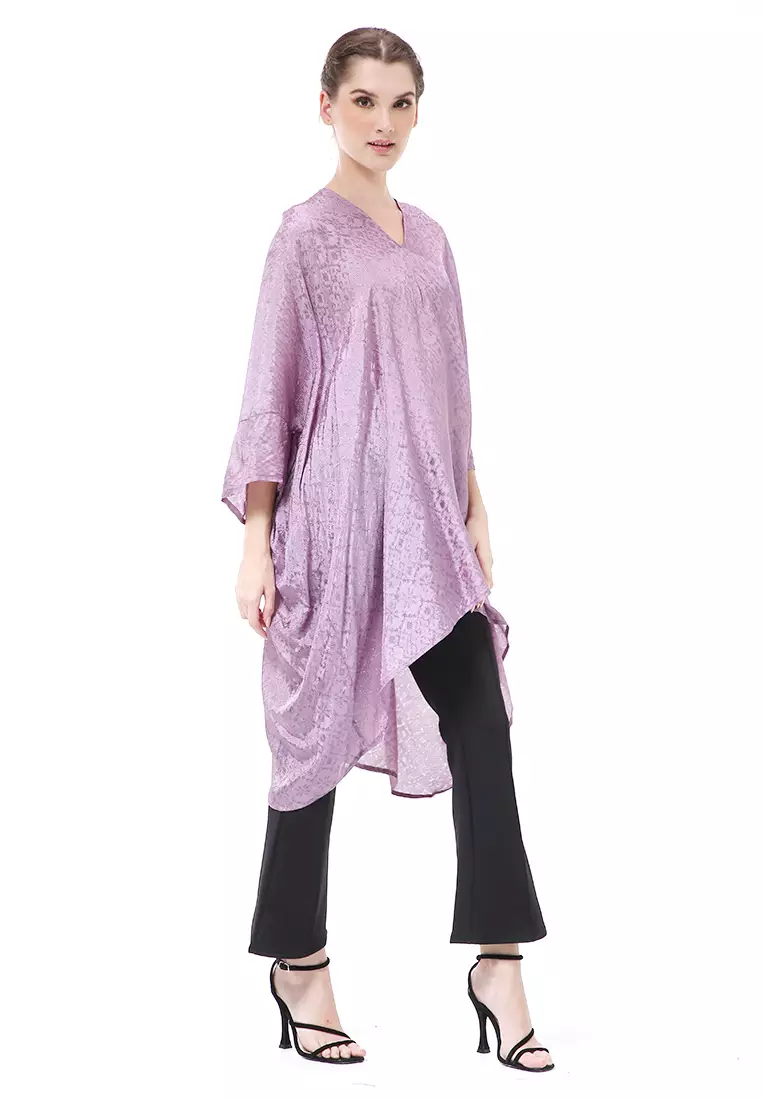 Olaf Atasan Wanita Tunik Kebaya Batik Simple Material Viscose ORIGINAL - Lilac