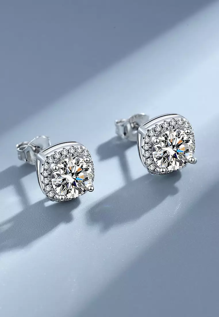 Anting Anting Wanita Berlian 1 Karat Sertifikat GRA Fashion