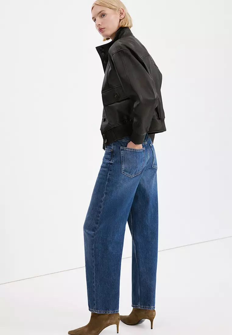 High-Waisted Barrel Jeans