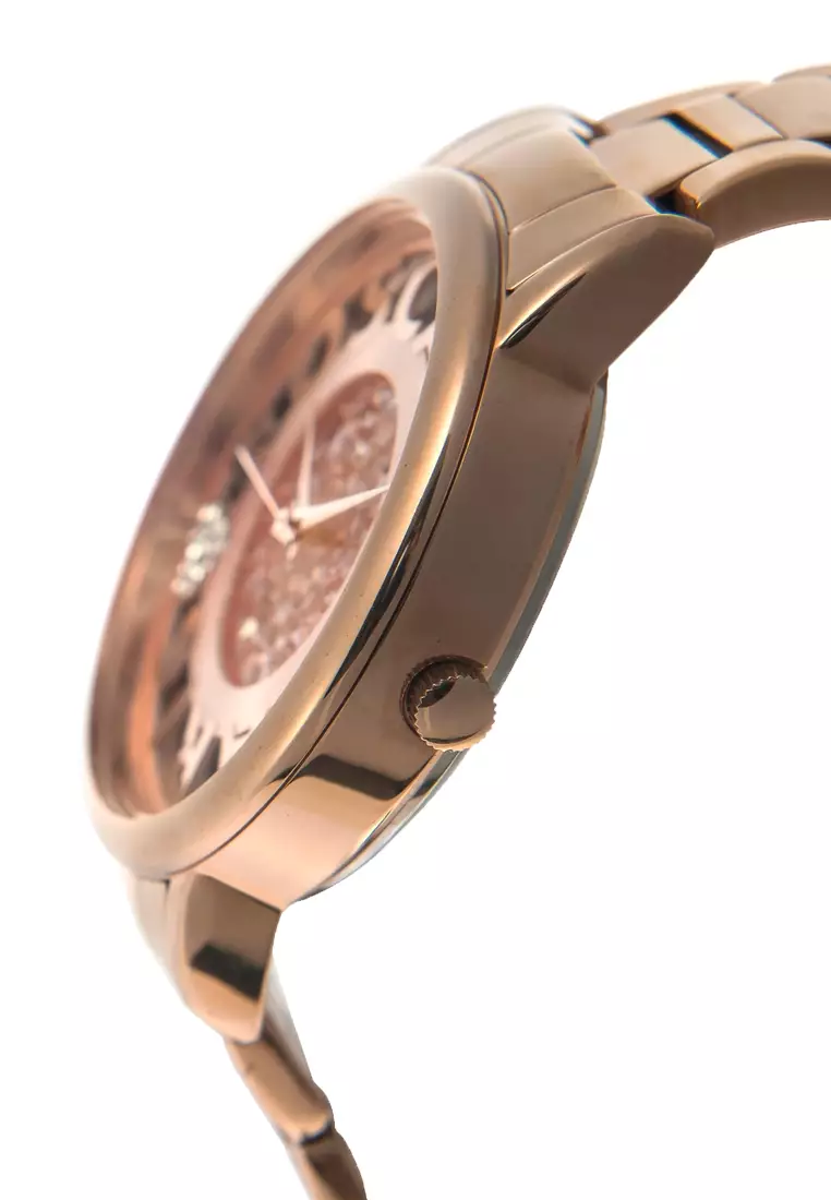 Buy Roscani Nina B50 see through Dial Rose Gold Bracelet Women