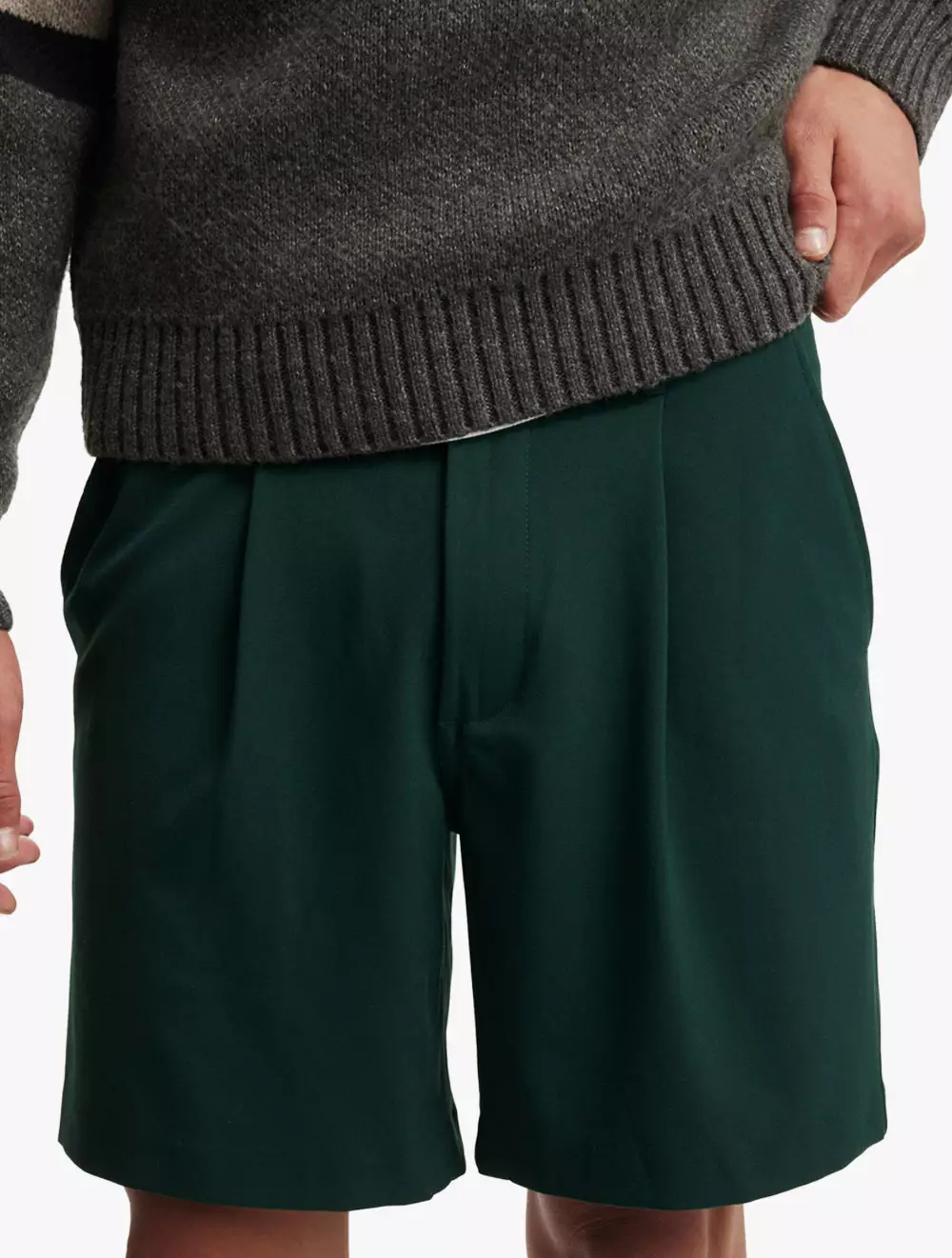 Cotton On -  Pakaian Pria  - Pleated Short - Deep Teal Suiting
