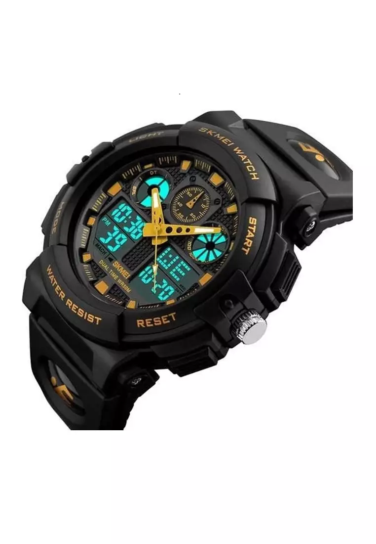 Jam Tangan Analog Digital Pria Waterproof 50m Strap Tali Material Silicon Transparent Resin Mirror KO99 ORIGINAL