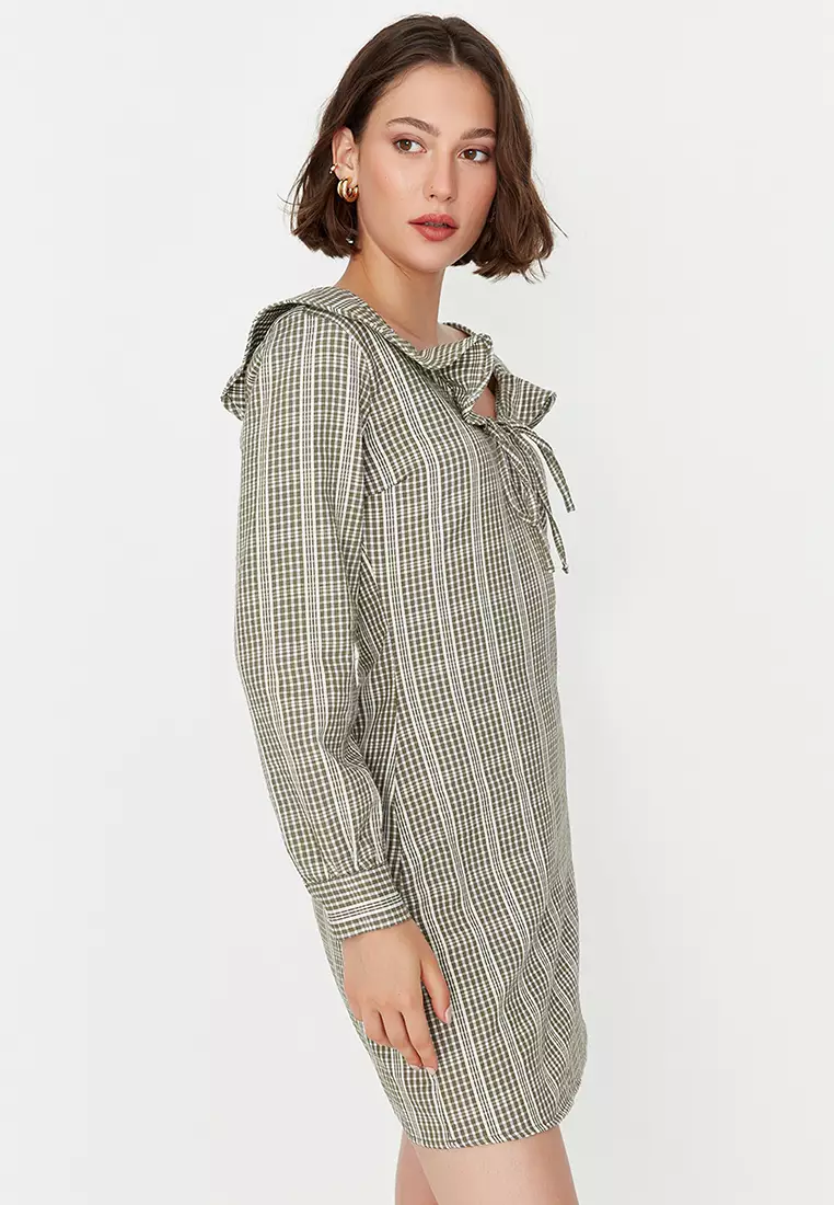 Tile Collar Detailed Dress