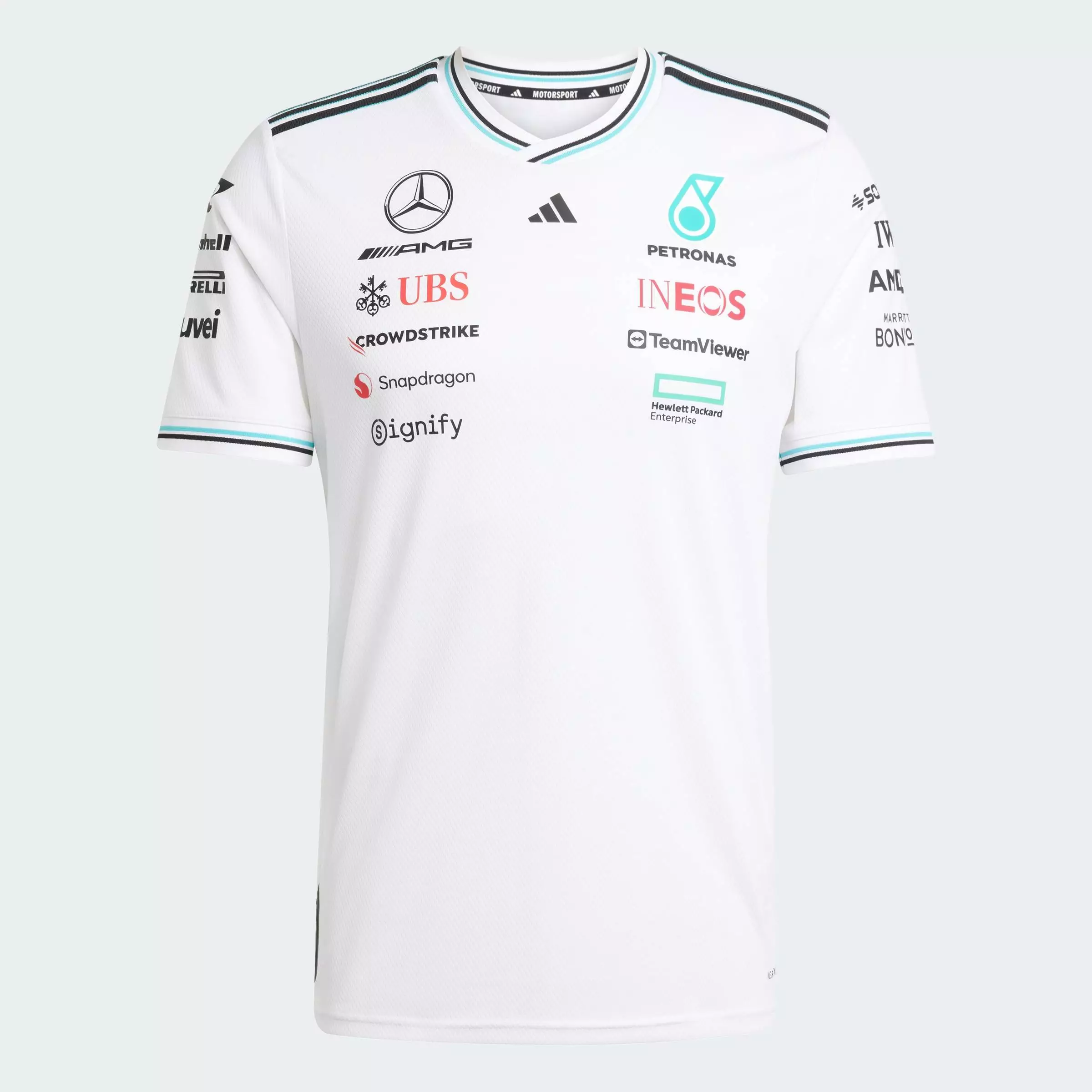Motorsport MERCEDES - AMG PETRONAS FORMULA ONE TEAM DRIVER JERSEY AUTHENTIC Men White JX5795
