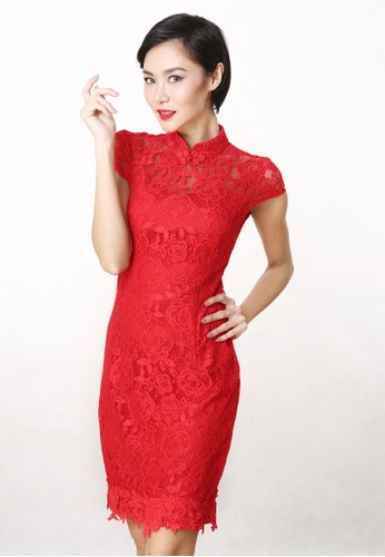 Eve Lace Dress Red