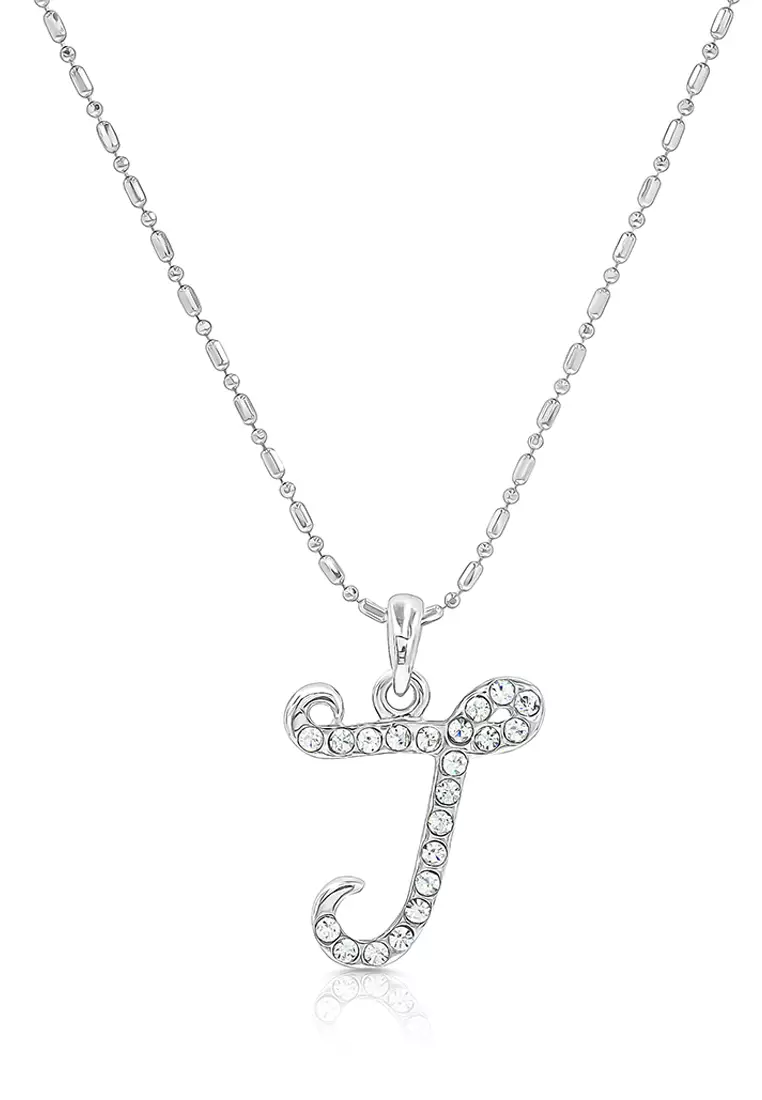 Crystal Letter A Gold Short Pendant Necklace In White Crystal | Kendra - Foto 4