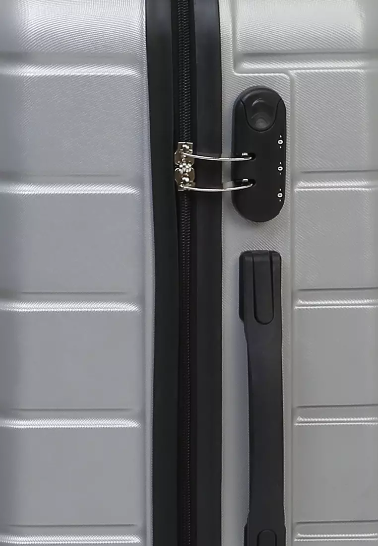 Austin Koper Hardcase Unisex Size 24 Inch Large Compartment Suitcase Combination Lock Material ABS+PVC Coated ORIGINAL - Gray