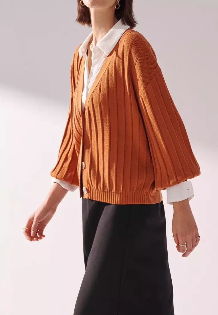 Brown Orange Cardigan
