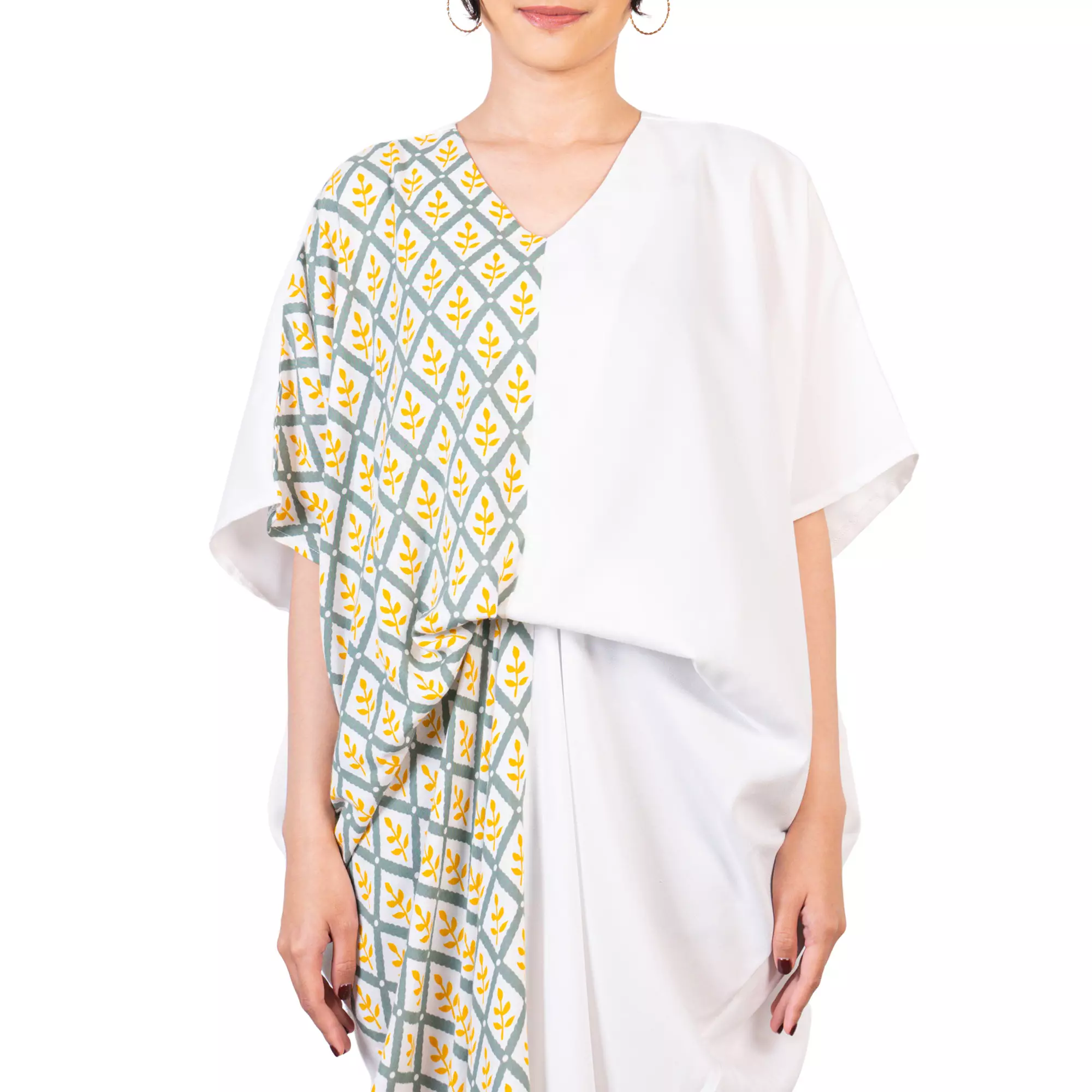 Dress Batik Wanita - Bhatara Batik Dewayani Kaftan - Dress Batik Modern Lengan Pendek