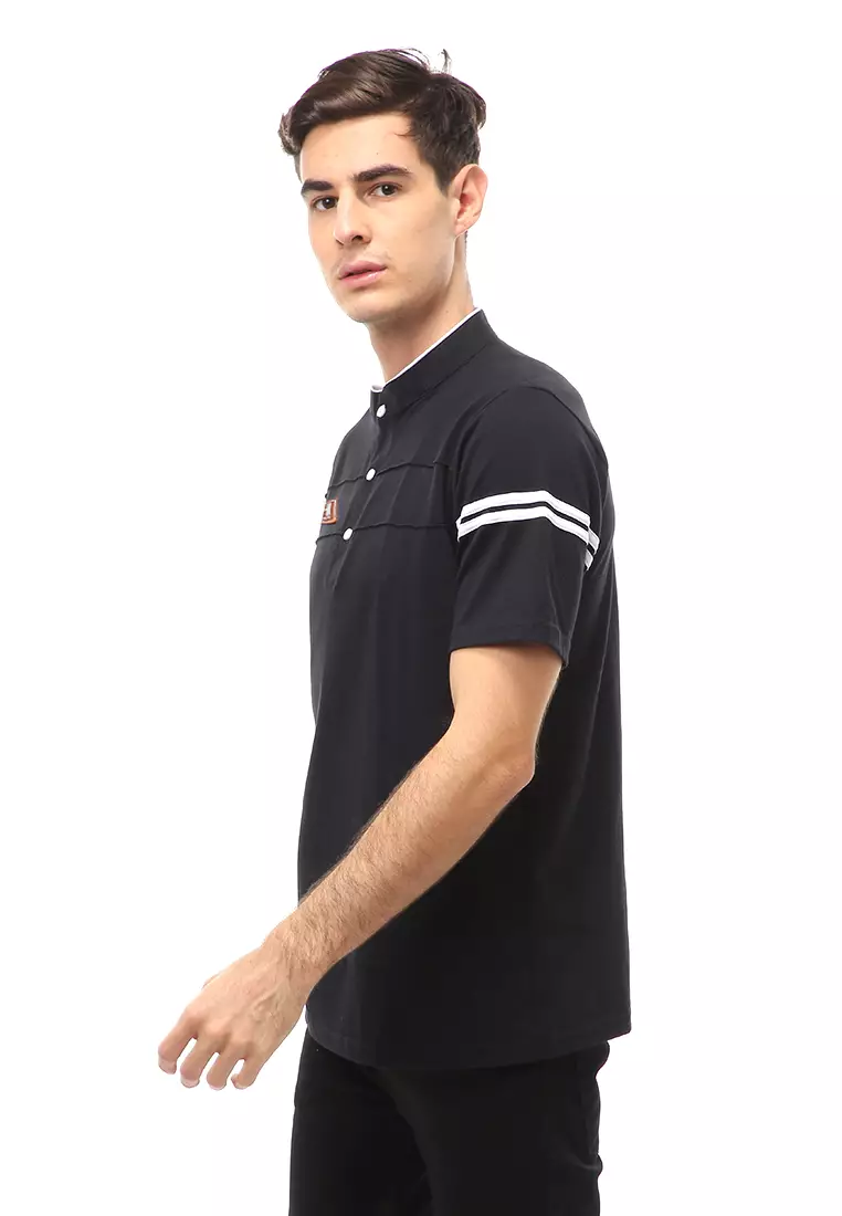 Jack Atasan Formal Kaos Polo Pria Kerah Sanghai Short Sleeve Material Cotton ORIGINAL - Black