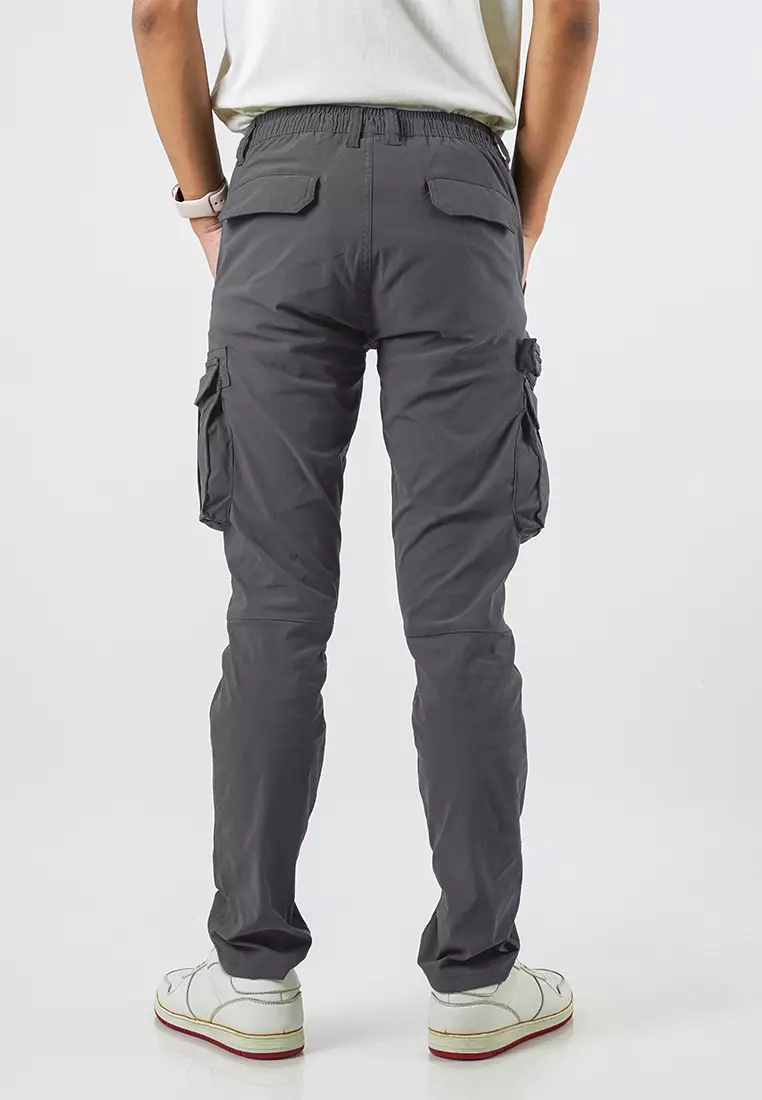 OXCON Celana Cargo Panjang Pria Pinggang Karet Slimfit Sparta Titanium