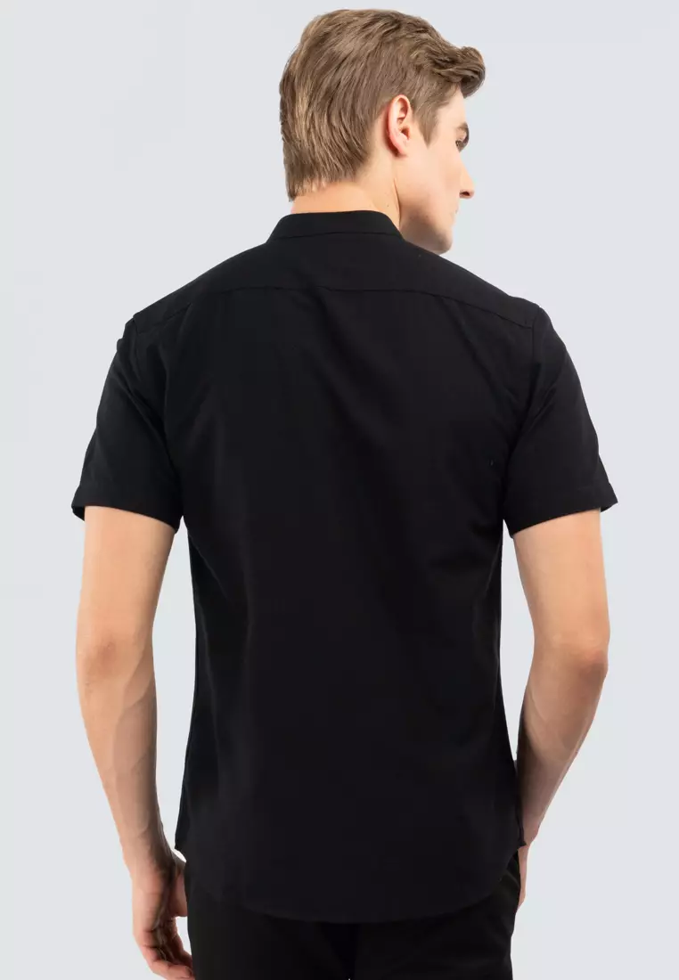 Polo Haus - Men’s Cotton Mix Signature Fit Mandarin Collar Short Sleeve MBSSE003