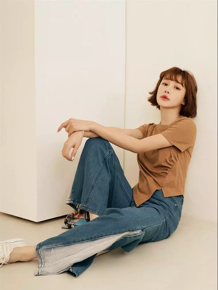 Cotton Pants Tube Stitching Contrast Split Denim Wide Leg Pants [BA7211]