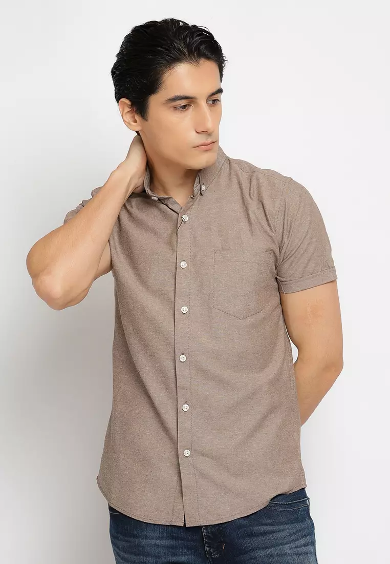 Brown Oxford SS Shirt