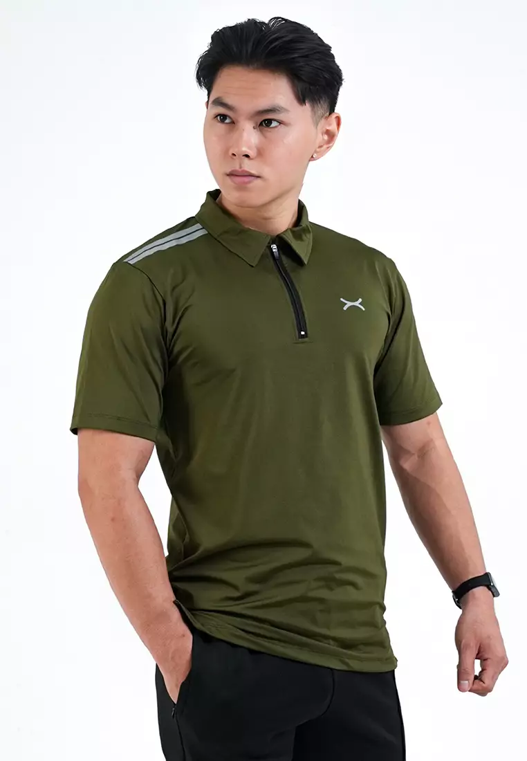 Slim Fit Polo Shirt Double series Army Green