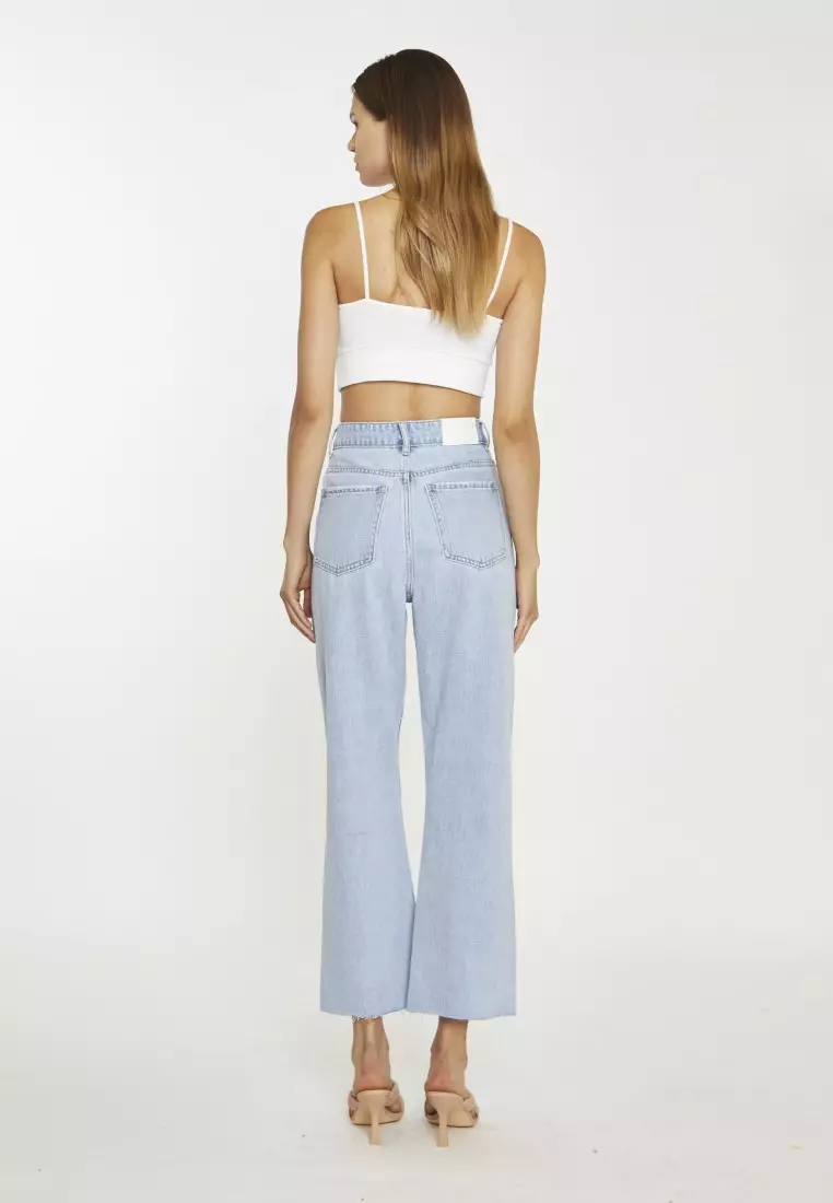 Split Ankle Straight Leg Jeans