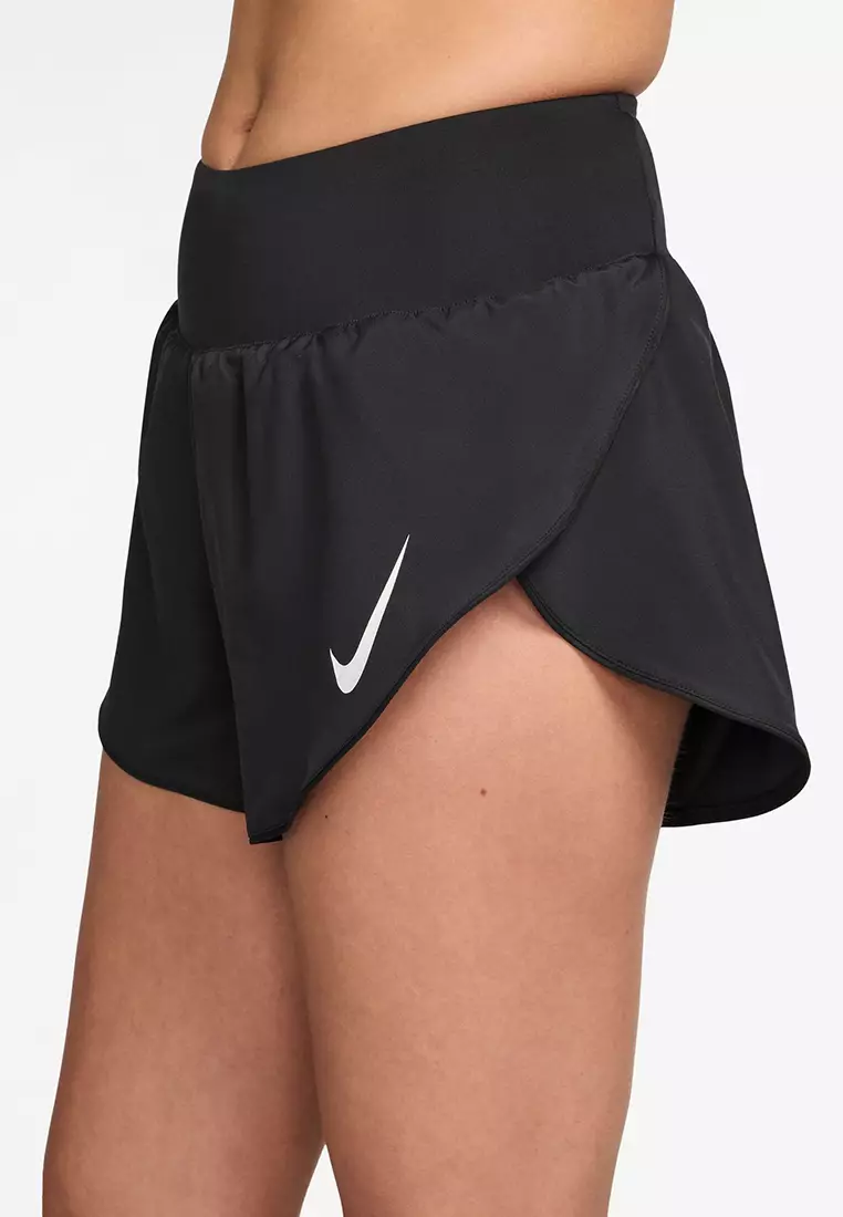 Tempo Flow Swoosh Women's Dri-FIT Mid-Rise Brief-Lined Running Shorts